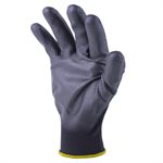 1dz. Knitted Polyester Gloves Black With Black PU Palm (M)