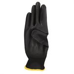 1dz. Knitted Polyester Gloves Black With Black PU Palm (M)