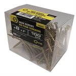 100PK Deck Screws Yellow Plated #8 x 3in