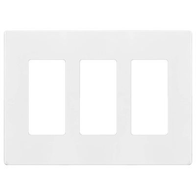 Decora 3-Gang Screwless Wall Plate White