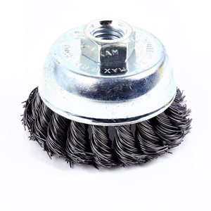 Knotted Wire Cup Brush 3in Shank 5 / 8in