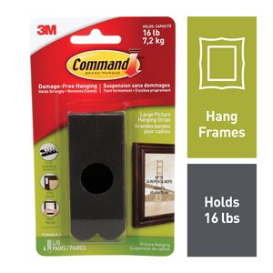 Command™ Picture Hanging Strips Large Black 8Pk