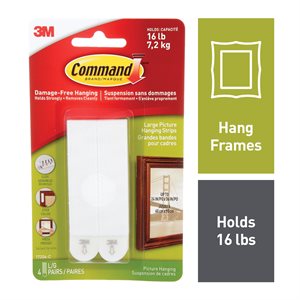 Command™ Picture Hanging Strips Large White 8Pk