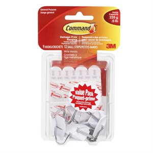 Command™ Wire Hook Small White .5Lb 9Pk